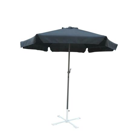 INTERNATIONAL CARAVAN 60403-BK 8 ft. Outdoor Aluminum Umbrella, Black 60403/BK